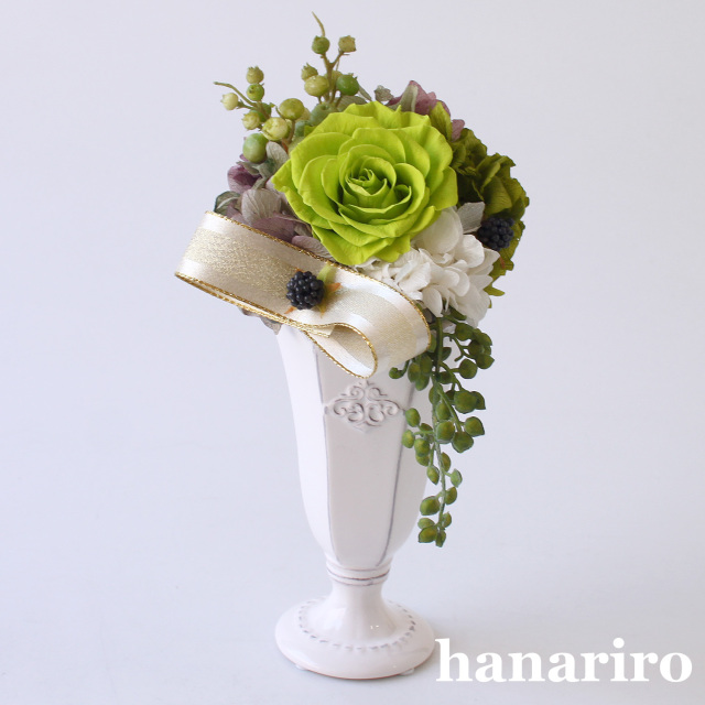 アンティークアレンジ グリーン プリザーブドフラワー プリザーブドフラワーギフトの通販専門花屋 花riro ハナリロ